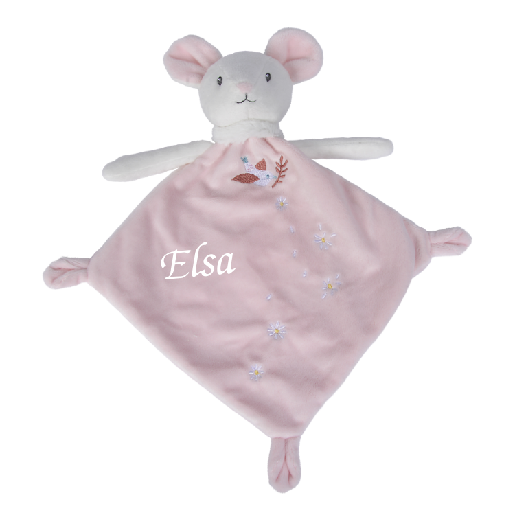  - comforter mouse pink white flower 25 cm 